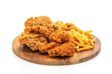 Breaded chicken (2pcs) and chips